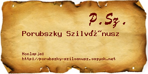 Porubszky Szilvánusz névjegykártya